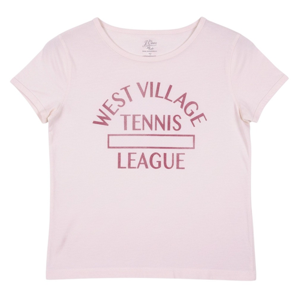 J Crew Shirt Womens XS Cream West Village Tennis League Broken In Jersey Tee